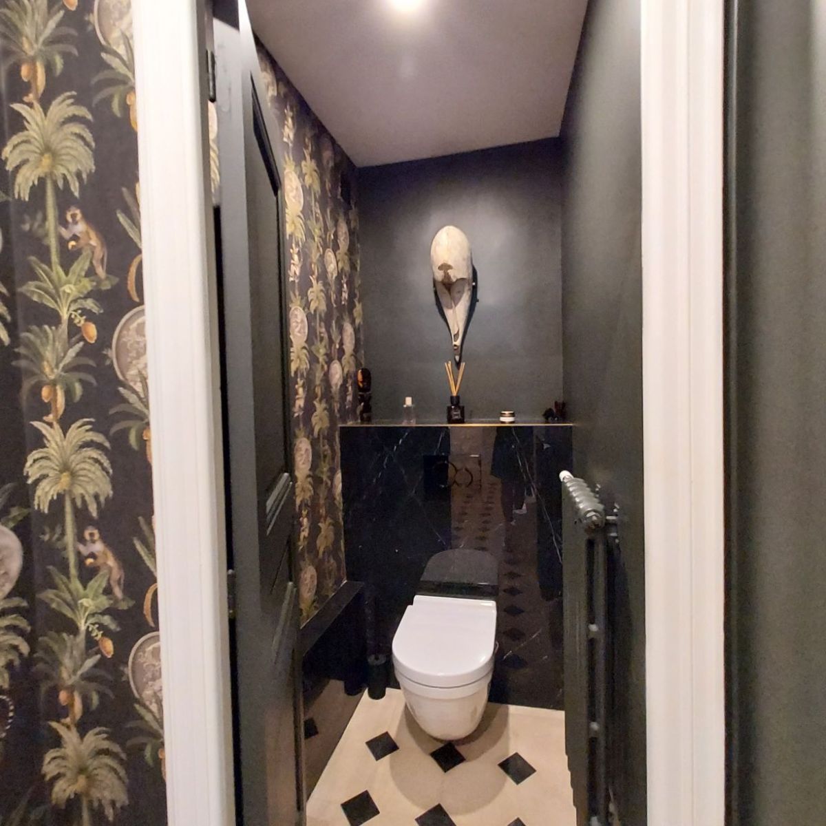 après travaux espace WC toilettes rénové et décoré appartement rennes centre historique