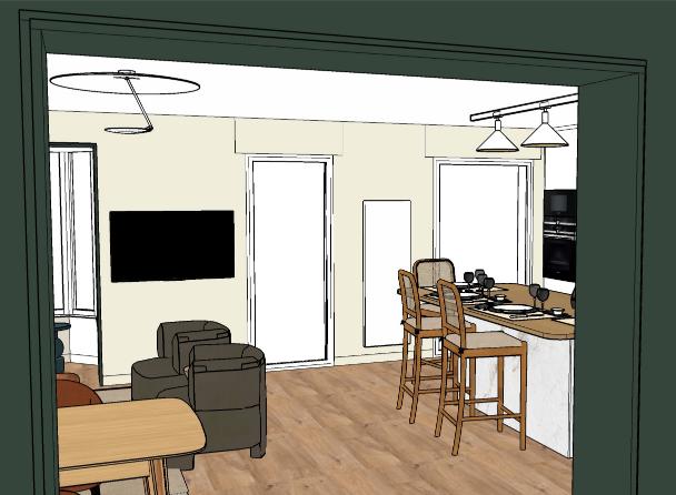 entrée grand cadre et all-over vert profond