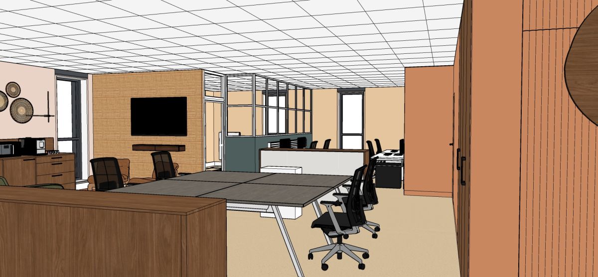 vue 3D espace &eacute;tablis 